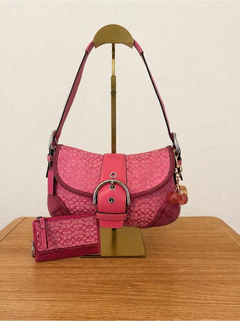 Vintage Y2K Coach Mini Soho Set Hot Pink Shoulder/Bag Card Holder Style 6818